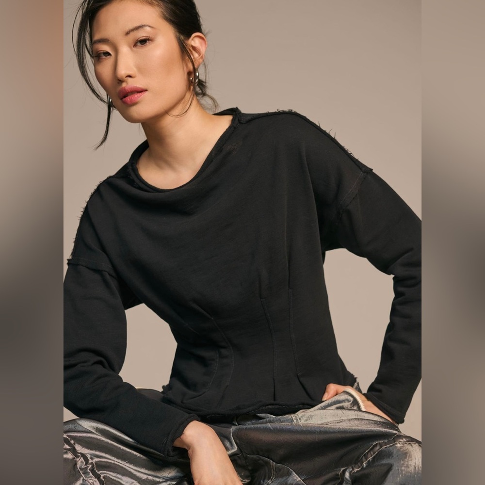 Pilcro organic cotton Anthropologie corset sweatshirt XXS